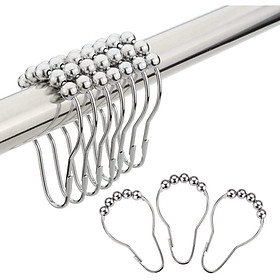 Mua Bộ móc rèm cao cấp có con lăn bằng thép không rỉ dùng treo rèm cho phòng khách  phòng ngủ  nhà tắm (12 móc/1 bộ)