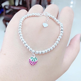 Lắc tay Bi mix quả dâu ️ XINH XẮN ️ , Vòng tay Bạc npj
