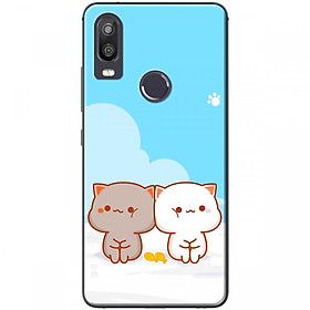 Ốp lưng dành cho Vsmart Active 1 Mèo mập nền xanh