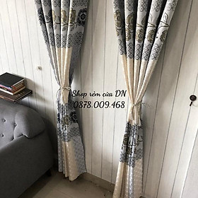 Mua (Mới 2022) Rèm cửa sổ vải gấm thêu hình bông hoa siêu đẹp tặng kèm dây vén