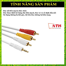 Mua Cáp Nối Dài Loa 1 Đầu 3.5 Ra 3 Đầu AV Bông Sen Dài 1.5M 1.8M 3M 5M 10M - Dây Trắng Loại Xịn - NTH