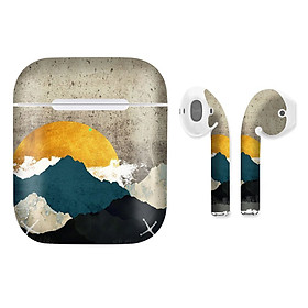 Mua Miếng dán skin chống bẩn cho tai nghe AirPods in hình giả sơn mài - GSM013 (bản không dây 1 và 2)