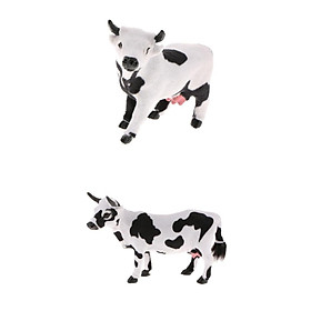 2pcs/set Cow Statue Standing Figurine Garden Decor Ornament