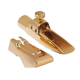 Gold-plated Alto Sax Saxophone Metal Mouthpiece Cap Ligature Set