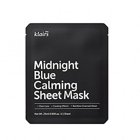 Mặt nạ dưỡng ẩm, làm dịu cho da nhạy cảm, kích ứng Klairs Midnight Blue Calming Sheet Mask 25ml