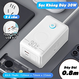 Mua Ổ cắm sạc siêu nhanh cổng Type C USB hỗ trợ sạc không dây cho điện thoại thông minh 30w 60w - hàng chính hãng Vinetteam