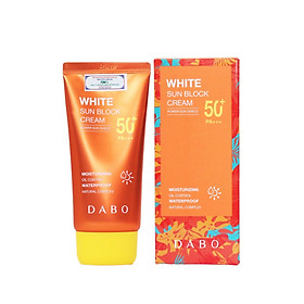 Kem chống nắng lót nền trang điểm trắng mịn bật tone Dabo White Sunblock Cream SPF 50 PA+++ Hàn quốc (70ml)- Hàng Chính Hãng