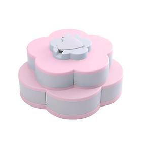 Mua KHAY ĐỰNG MỨT TẾT  Hộp mứt xoay 2 tầng  xèo hình cánh hoa xinh xắn có rãnh đựng điện thoại tiện lợi