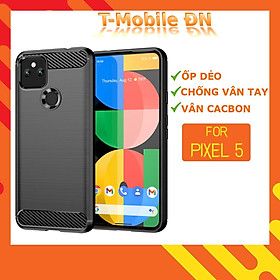 Ốp lưng dành cho Google Pixel 5 silicone mềm Carbon phay xước chống sốc chống vân tay