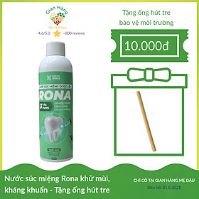 Nước súc miệng dược liệu Rona CoCayHoaLa - Không cồn - Khử mùi - Kháng Khuẩn - Ngăn ngừa vi khuẩn có hại - Mẹ bầu và trẻ nhỏ dùng được, chai 150ml - Hàng chính hãng