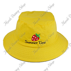 Nón bucket dâu tây Summer Time, mũ tai bèo Quả Dâu đội được cả 2 mặt với 2 màu, vừa tiết kiệm chi phí lại vừa tiện lợi - Hạnh Dương