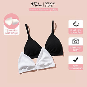 Áo lót bralette cotton không gọng đệm mút mỏng có khe nhét mút kháng khuẩn thoáng khí mát mẻ cho mùa hè Mebra A008+A027
