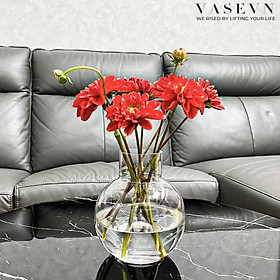 Mua Bình Cắm Hoa Thủy Tinh Trắng Trong Bụng Tròn - Dáng Thấp - Giá Rẻ
