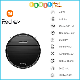 Mua Robot Hút Bụi Lau Nhà XIAOMI Redkey R2  Diện Tích Hoạt Động 150m2  Lực Hút 2500 Pa  Công Suất 40W - Hàng Chính Hãng