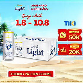 Bia Hanoi Light - Thùng 24 lon 330ml