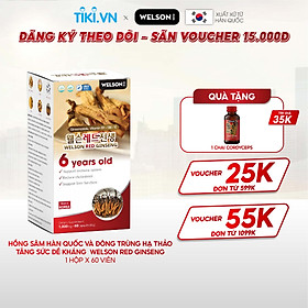 Viên uống Hồng Sâm Hàn Quốc Đông Trùng Hạ Thảo Tăng Đề Kháng Welson Red Ginseng 60 viên​