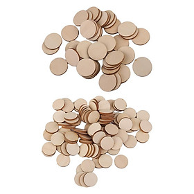 40Pieces Unfinished Wooden Round Discs Blank Plain Cutouts Wood Slices Circle Embellishments Scrapbooking DIY Craft Decoration Cards
