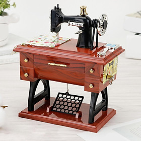 Hình ảnh Sewing Machine Music Box Mechanical Music Box Table Decor for Desk Ornament Musical Gifts
