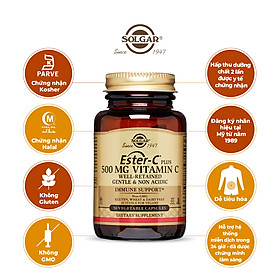 NHẬP KHẨU USA CHÍNH HÃNG - Viên uống bổ sung vitamin C, hỗ trợ chống oxy hóa Solgar Ester-C® Plus 500 mg Vitamin C
