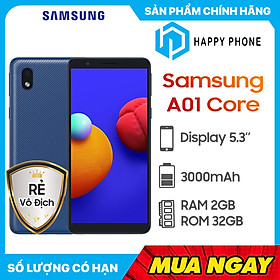 Điện thoại Samsung Galaxy A01 Core (2GB/32GB) - Hàng chính hãng - Đã kích hoạt bảo hành điện tử