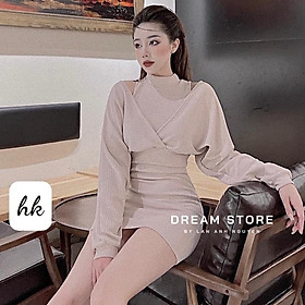 Đầm body dự tiệc, váy ôm body gợi cảm, thiết kế set với 2 món, chất len dày dặn - December Fashion - Có ảnh thật