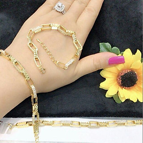 Lắc  tay  xoàn  vuông mạ  vàng  18k