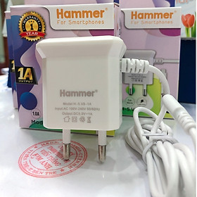 Mua Sạc Liền Dây Ham mer (H-5) Dòng Điện 1A có đèn Led   Chuôi Micro - Hàng chính hãng