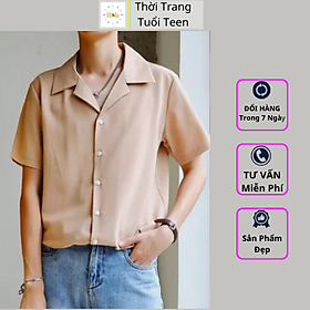 Áo sơ mi nam ngắn tay cổ vest chất mềm Lados  8063