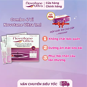 Combo 4 vỉ Novotane Ultra 1ml giúp bảo vệ mắt, dưỡng ẩm, giảm khô, giảm mỏi mắt