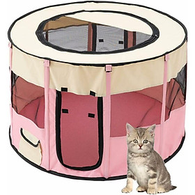 Mèo đóng lại phòng thai sản có thể gập lại Cat Universal Dog Lều Puppy Cat Breating Động vật cho động vật của giường để trò chuyện Hộp thai sản 707040cm hồng