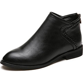 Boot cổ ngắn mũi nhọn màu đen THỜI THƯỢNG GBN9101