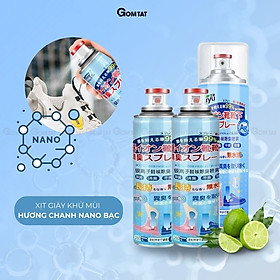 Hình ảnh Xịt giày khử mùi chống hôi chân, xịt giày nano bạc diệt vi khuẩn hương chanh mát lạnh 260ml - DUER-XITGIAY