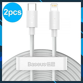 Mua Hộp 2 cáp sạc nhanh và truyền dữ liệu Type C to Lightning Baseus Simple Wisdom Data Cable Kit (PD 20W  1 5m  2pcs) - Hàng chính hãng