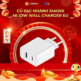 Củ Sạc Nhanh Xiaomi Mi 33W Wall Charger (Type A + Type C) EU - Hàng Chính Hãng