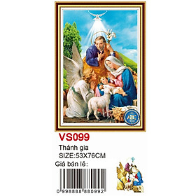 Tranh đính đá gia đình thánh gia VS099 - 53 x 76 cm - chưa đính