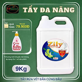 Nước Tẩy, Khử Mùi Đa Năng Zily Can 9Kg - Tặng 1 Nước giặt đồ lót Zily 200gr