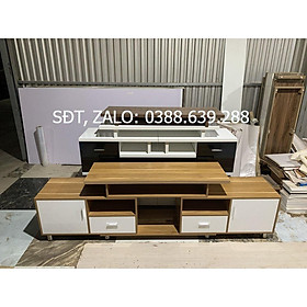 Kệ tivi thông minh kéo ra 2 đầu tăng giảm kích thước, dài 1,8m kéo ra được 2,5m, loại 2 ngăn kéo 2 cánh