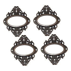 4PCS Vintage Drawer Label Tag Frame Label Holder Pull Handle
