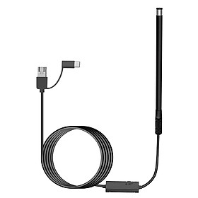 Ear Endoscopy Camera with 6 Dimmable Brightness Adjustable LEDs 5.5MM Lens 640*480 Resolution IP67 Water Resistance