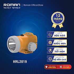 Đèn sạc đội đầu có khả năng chống nước mưa chính hãng Roman ELE2019 - Thắp sáng liên tục đến 8 giờ sử dụng với 2 dòng ánh sáng ấm hoặc trắng