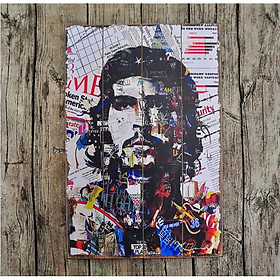 Tranh in gỗ cách điệu hình ảnh Che Guevara theo phong cách nghệ thuật dùng trang trí phòng khách, quầy bar
