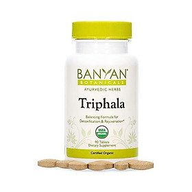 Banyan Botanicals Triphala Tablets - Organic Triphala Supplement with Amla, Haritaki & Bibhitaki – for Daily Detoxifying, Cleansing, Rejuvenating* – 90 Tablets – Non-GMO Sustainably Sourced Vegan - 90