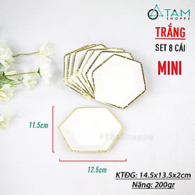 Set đồ giấy trang trí tiệc tông màu Trắng SETDG-06