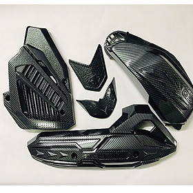 Full 5 món sơn carbon (Ốp pô + Pô E, Két nước, Mỏ Dè trước, sau ) dành cho AirBlade 125 (2016-2019)