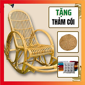 Mua Ghế mây thư giãn bập bênh ngoài trời kèm nệm chuẩn kích thước dùng cho người lớn đọc sách