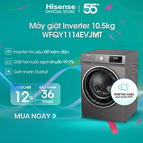 Mua Máy giặt Hisense Inverter cửa ngang 10.5kg WFQY1114EVJMT loại bỏ 99.9% vi khuẩn  động cơ êm ái - HÀNG CHÍNH HÃNG