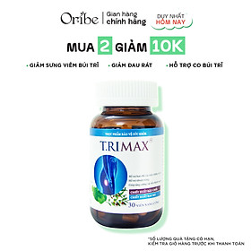 Viên Uống Hỗ Trợ Co Thắt Búi Trĩ Trimax Hủ 30 Viên Nguyên Liệu Từ Thiên Nhiên