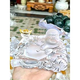Mua Tượng Phật Di lặc cầm thỏi vàng ngồi tựa bao tiền đá lưu ly đặt bàn làm việc  taplo xe ô tô