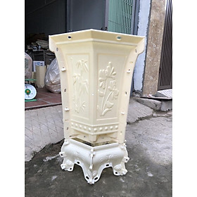 Bộ khuôn đúc chậu ống cao 55 kèm chân nhựa ABS có lòng trong