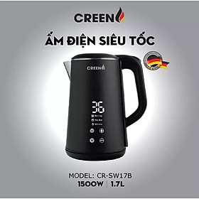 ( SIÊU PHẨM 2026 ) Ấm Siêu Tốc Khử Clo inox304 Creen CR-SW17B Dung Tích 1,7L Chuẩn Công Nghệ Đức - Điều Chỉnh Nhiệt Độ - Hàng Chính Hãng